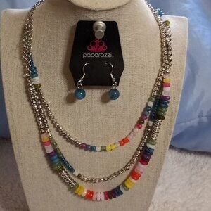 Newly Neverland Multi Necklace plus free earrings. NWT